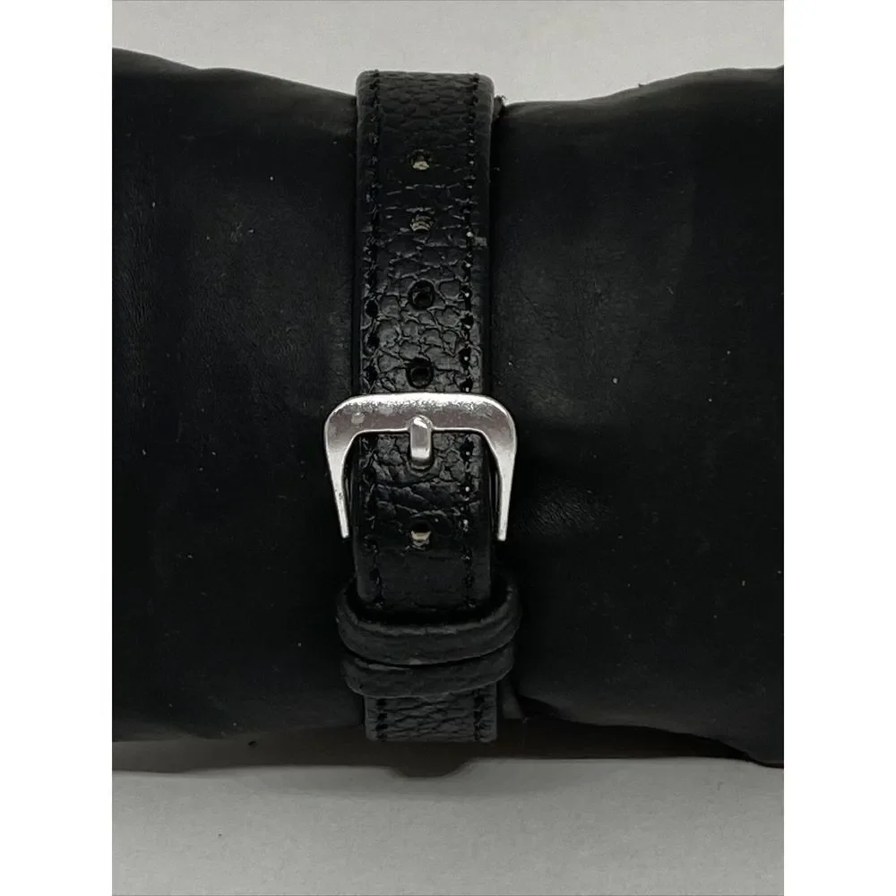 Fossil DQ1166 Women's Black Leather Digital Gray Dial Quartz Genuine Watch LJ311